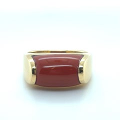 Bvlgari Tronchetto Vintage Carnelian 18 Karat Yellow Gold Ring