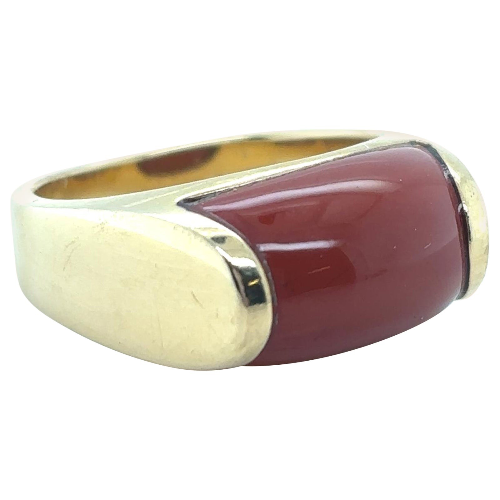 Bvlgari Tronchetto Vintage Cornaline Bague en or jaune 18 carats