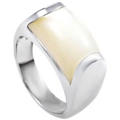Bvlgari Tronchetto Women's 18 Karat White Gold Moonstone Ring