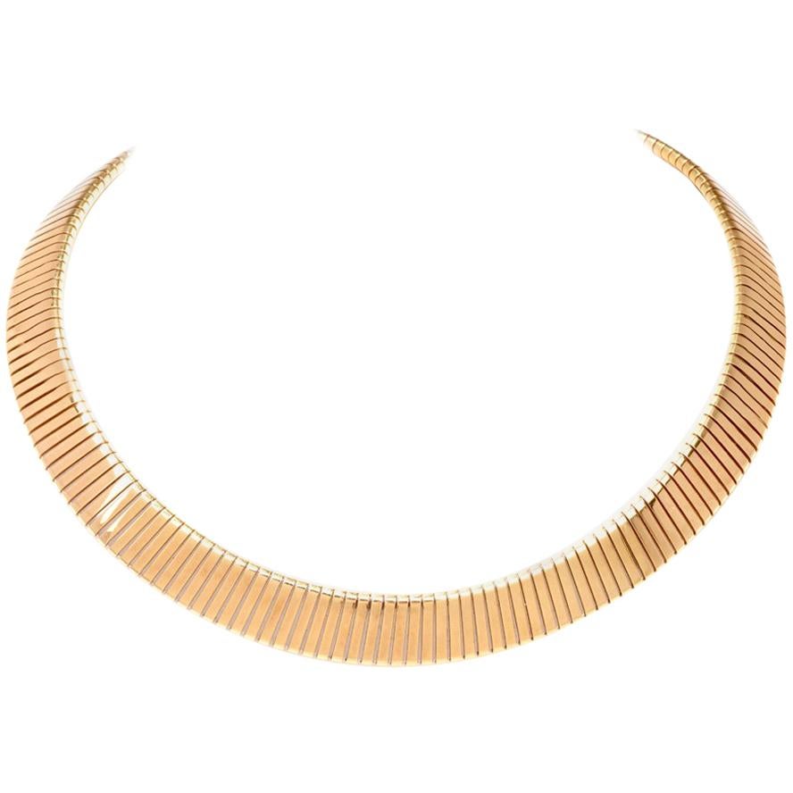 Bvlgari Tubogas 18 Karat Yellow Gold Collar Necklace