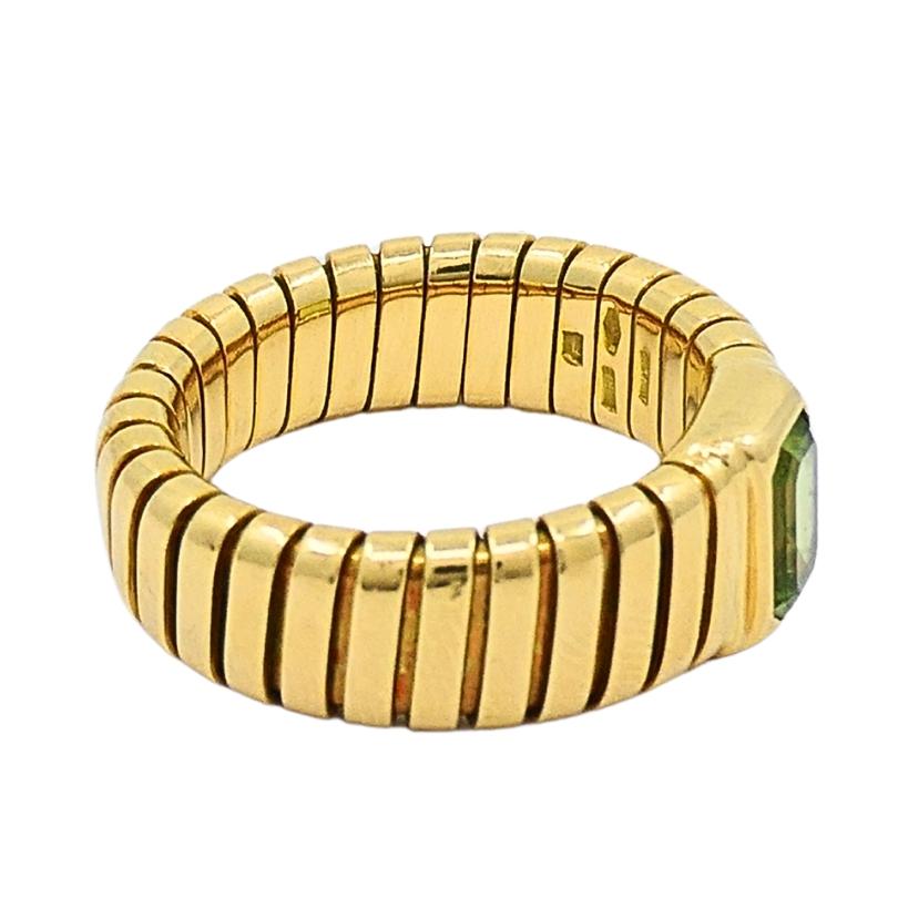 Women's Bvlgari Tubogas 18k Gold Ring Peridot