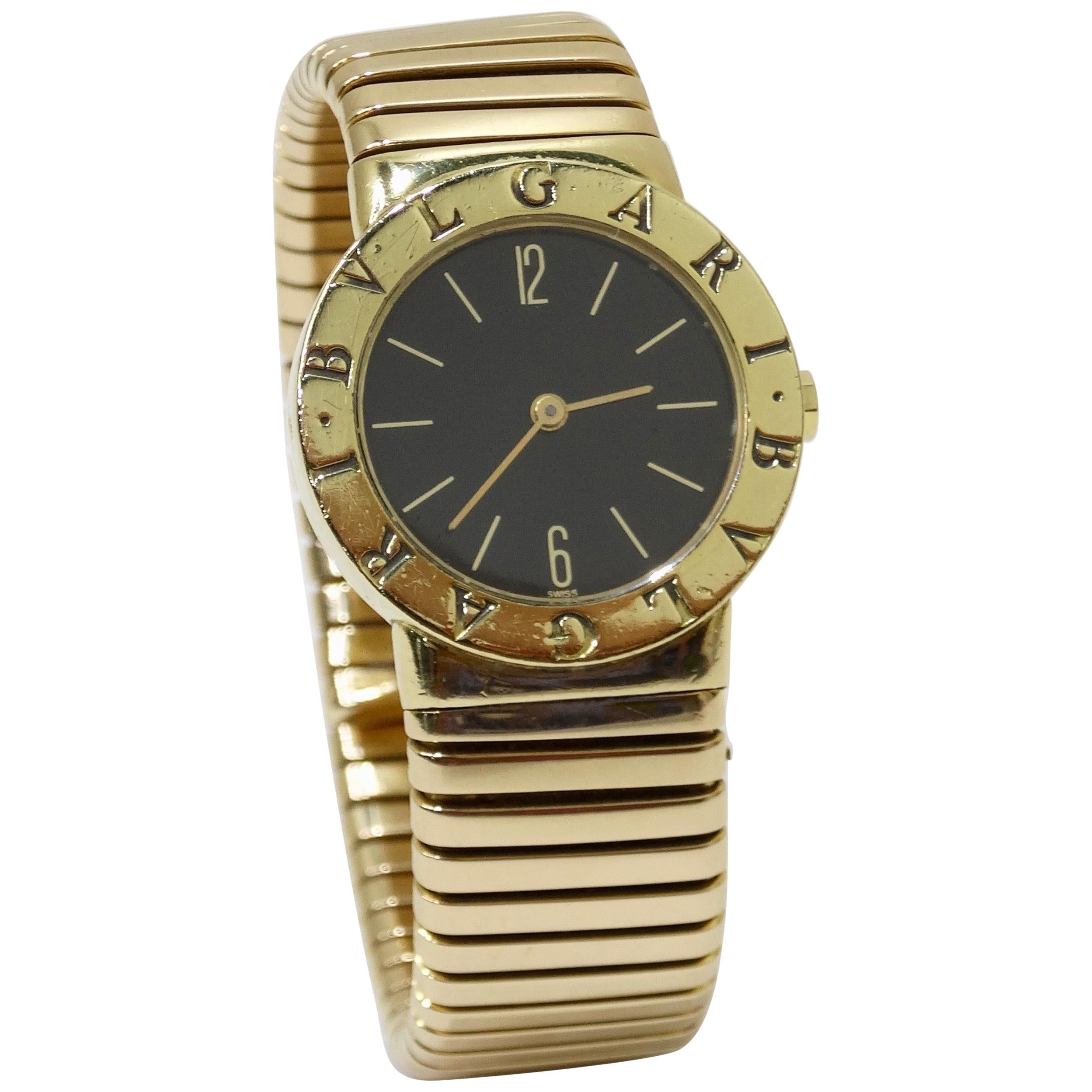 Bvlgari Tubogas 18K Gold Wrist Watch 