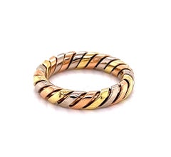 Bvlgari Tubogas 18k Tri Color Gold Band Ring - Size 6.5