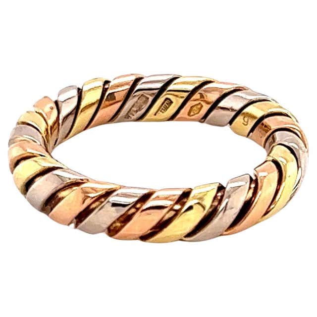 Colapsable Band Rings Bvlgari 18k Tri-tone Gold Collapsible Ring For Sale at 1stDibs