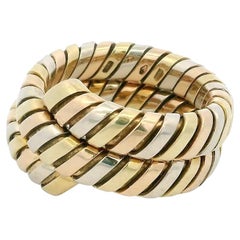 Bvlgari Tubogas 18k Tricolor Snake Ring