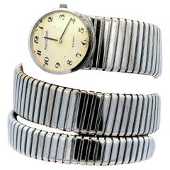 Bvlgari Tubogas 18K White Gold W/Jaeger-LeCoultre Movement Vintage Watch