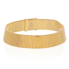 Bvlgari Tubogas 18k Yellow Gold Adjustable Choker Necklace
