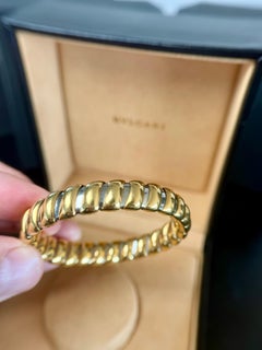 Bvlgari Tubogas 18k Yellow Gold and Stainless Steel Bracelet