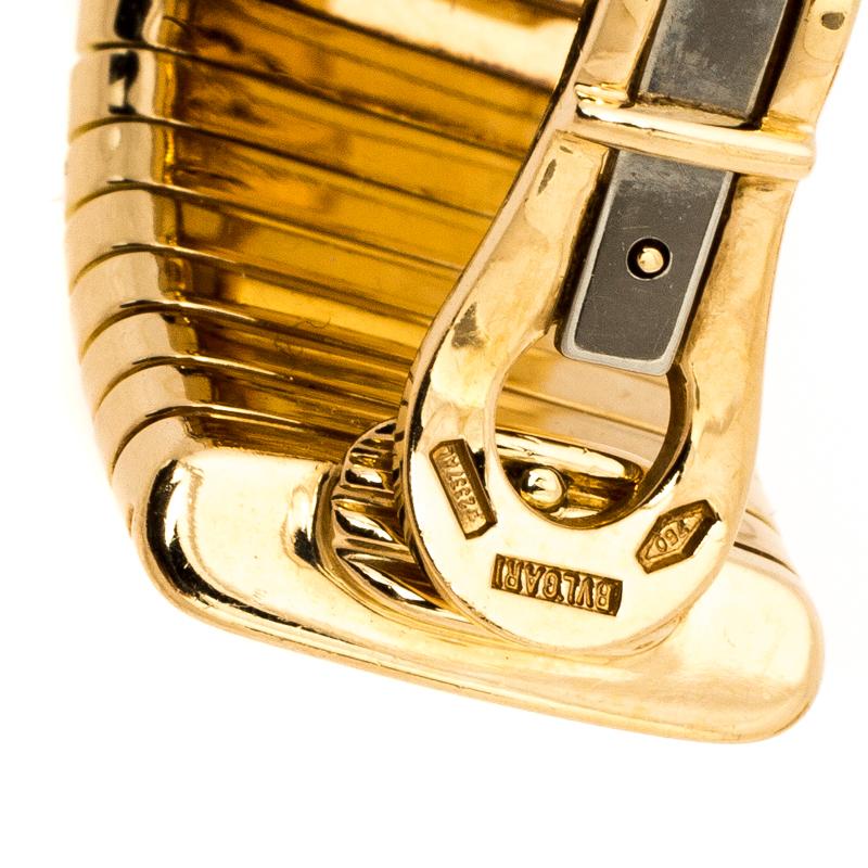 Women's Bvlgari Tubogas 18K Yellow Gold Clip-on Huggie Earring