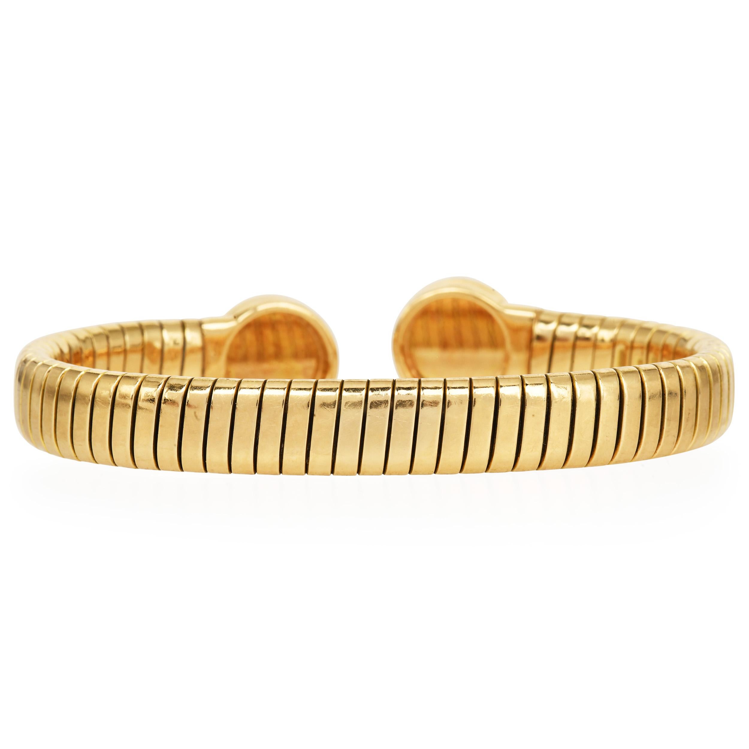 Bvlgari  Tubogas Brazalete brazalete Bulgari de ónix de oro amarillo de 18 quilates en venta 1
