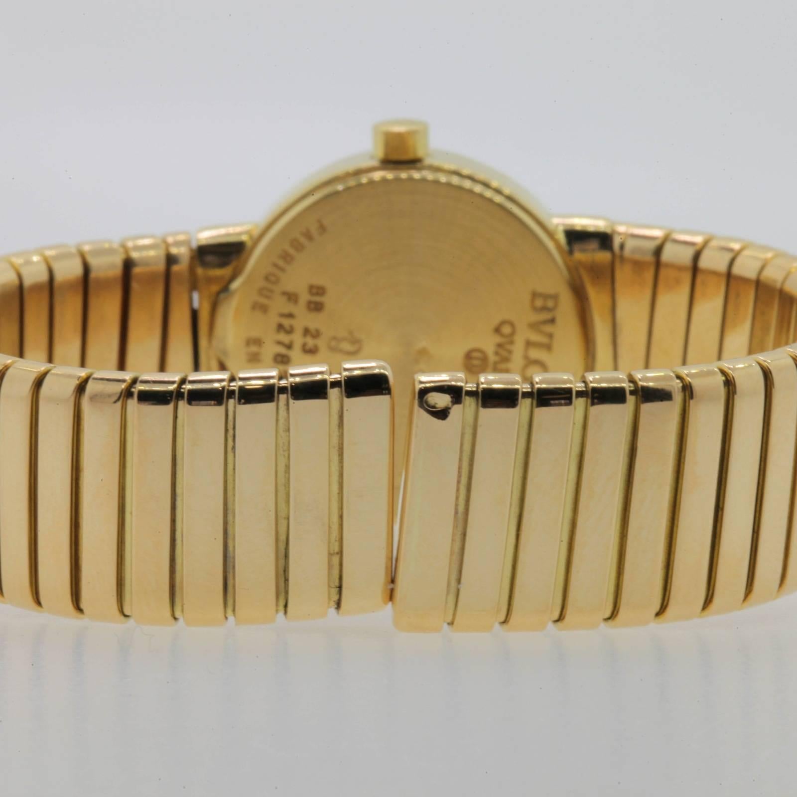 Modern Bulgari Ladies Yellow Gold Tubogas Wristwatch