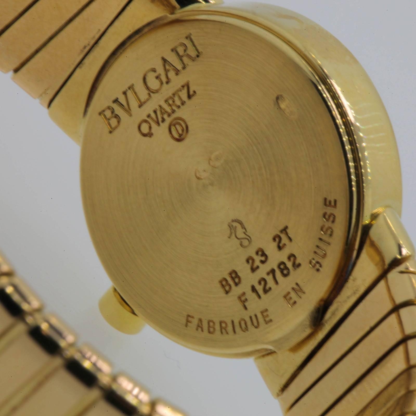 Bulgari Ladies Yellow Gold Tubogas Wristwatch In New Condition In Beverly Hills, CA