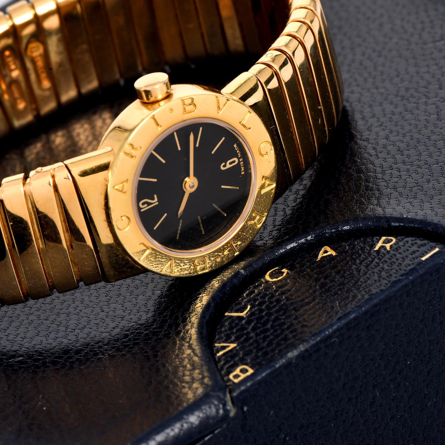 Bvlgari Tubogas 19mm 18K Yellow Gold Ladies Quartz Watch 3