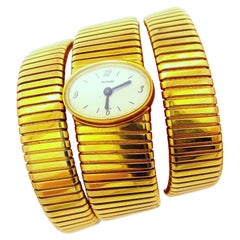 Bvlgari tubogas backwind central e/w oval watch tapered bracelet