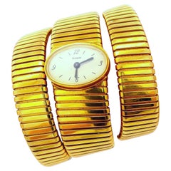 Bvlgari tubogas backwind central e/w oval watch tapered bracelet