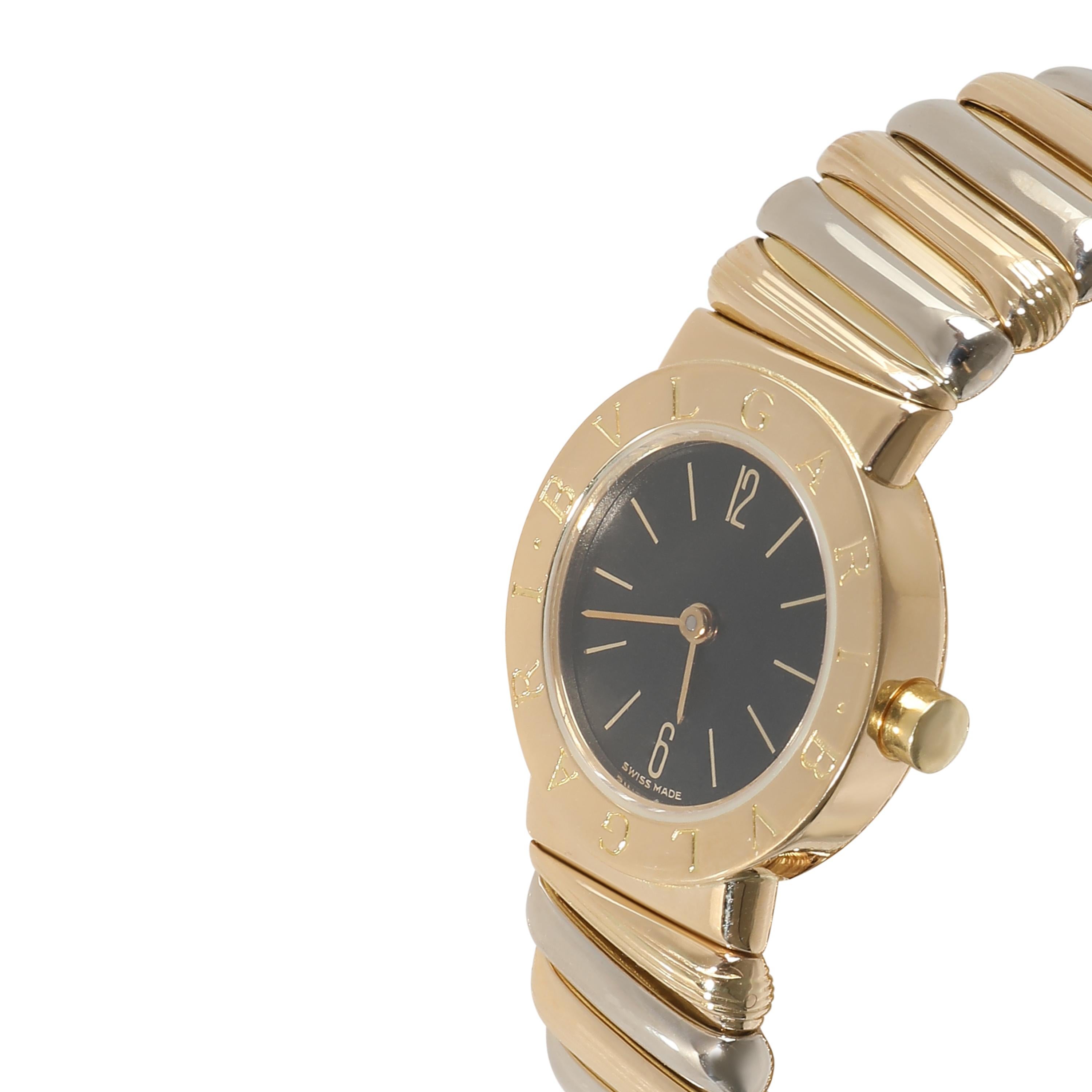 BVLGARI Tubogas BB 23 2T Damenuhr aus 18 Karat Weißgold/Gelbgold im Zustand „Hervorragend“ in New York, NY