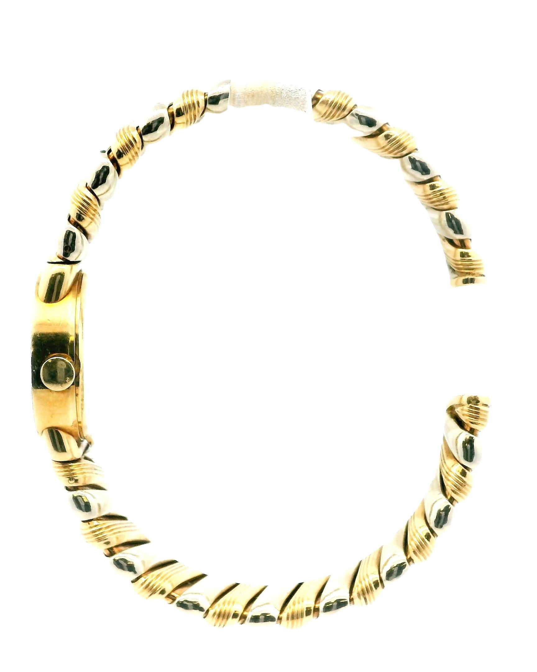 Women's Bvlgari Tubogas BB19 2T 18K Yellow & White Gold Ladies Watch For Sale