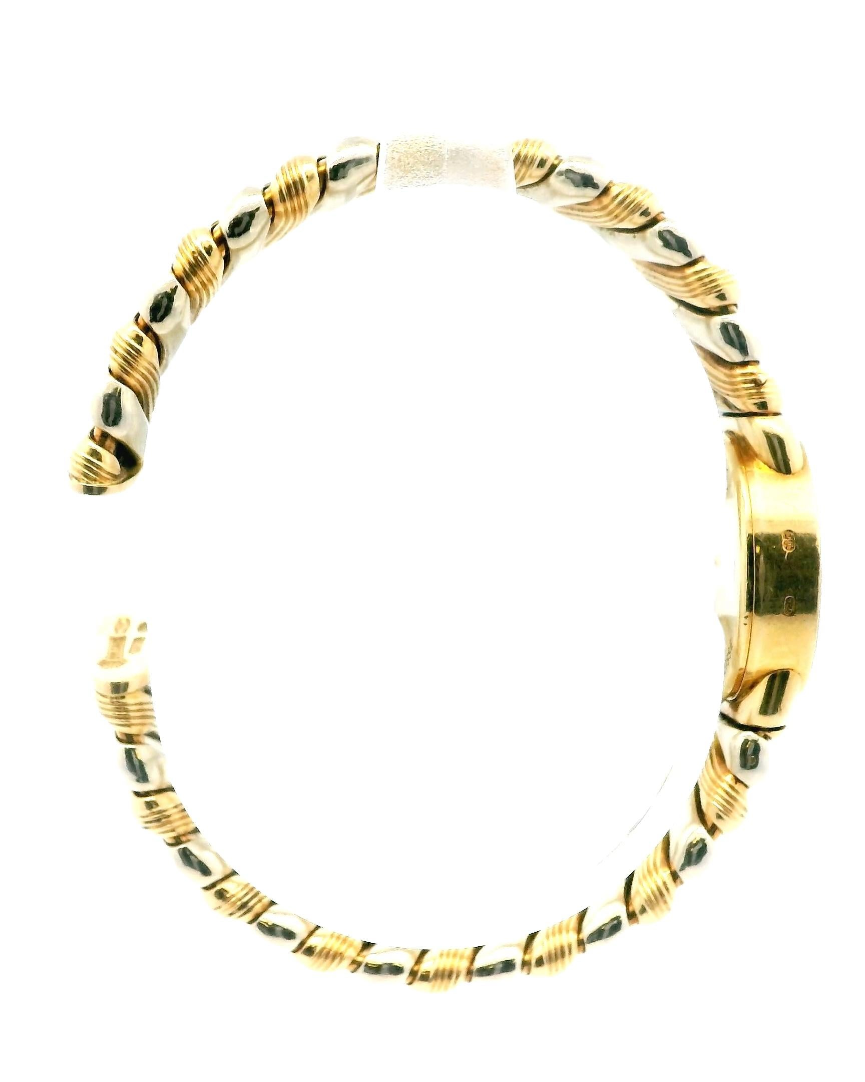 Bvlgari Tubogas BB19 2T 18K Yellow & White Gold Ladies Watch For Sale 1