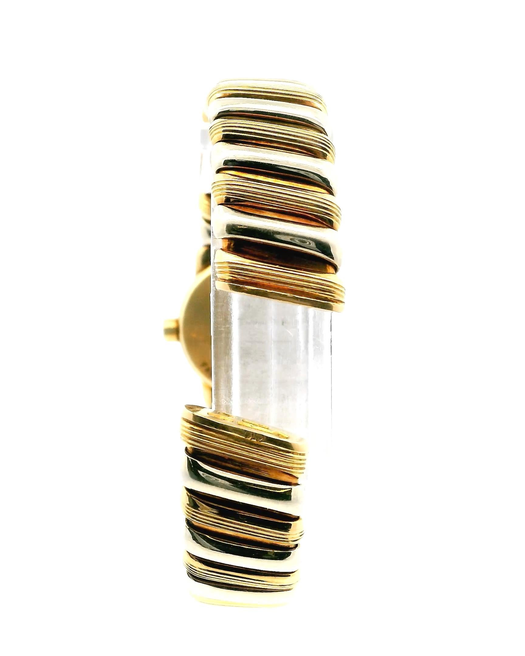 Bvlgari Tubogas BB19 2T 18K Yellow & White Gold Ladies Watch For Sale 4