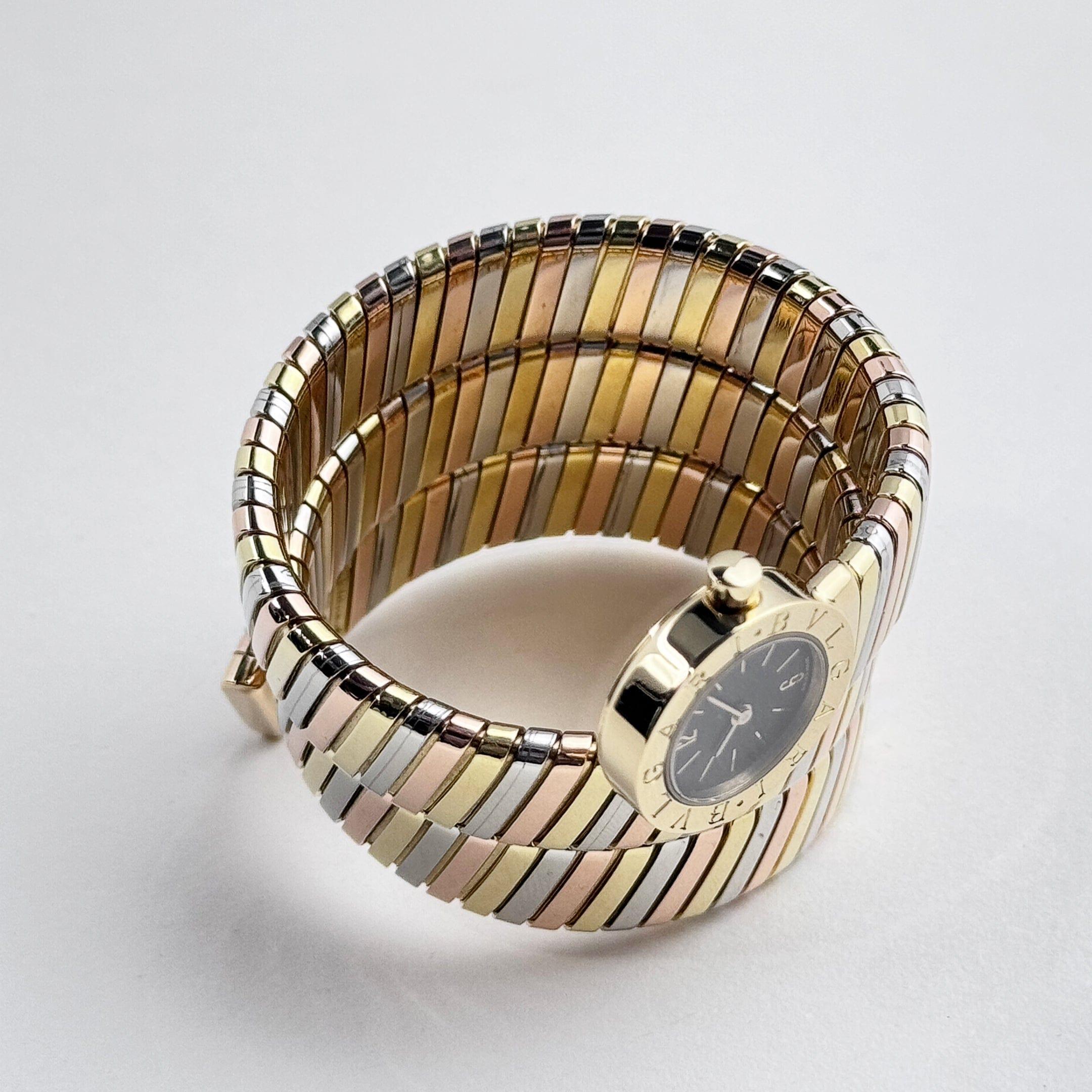 BVLGARI Tubogas BB191T 3 Row Tri-Color Quartz 2