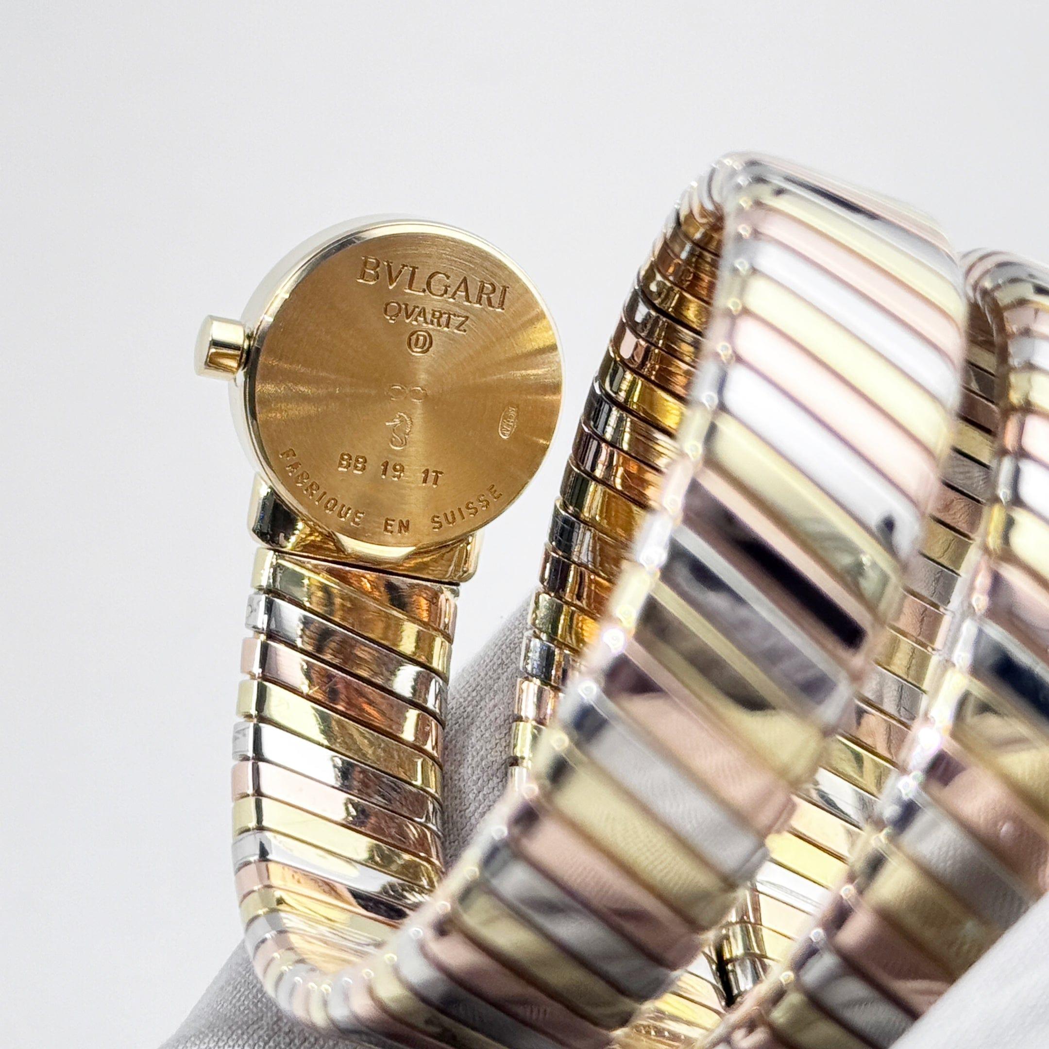 BVLGARI Tubogas BB191T 3 Row Tri-Color Quartz 3