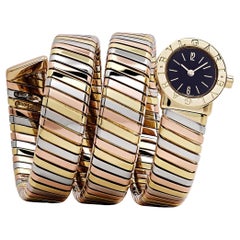 BVLGARI Tubogas BB191T 3 Row Tri-Color Quartz