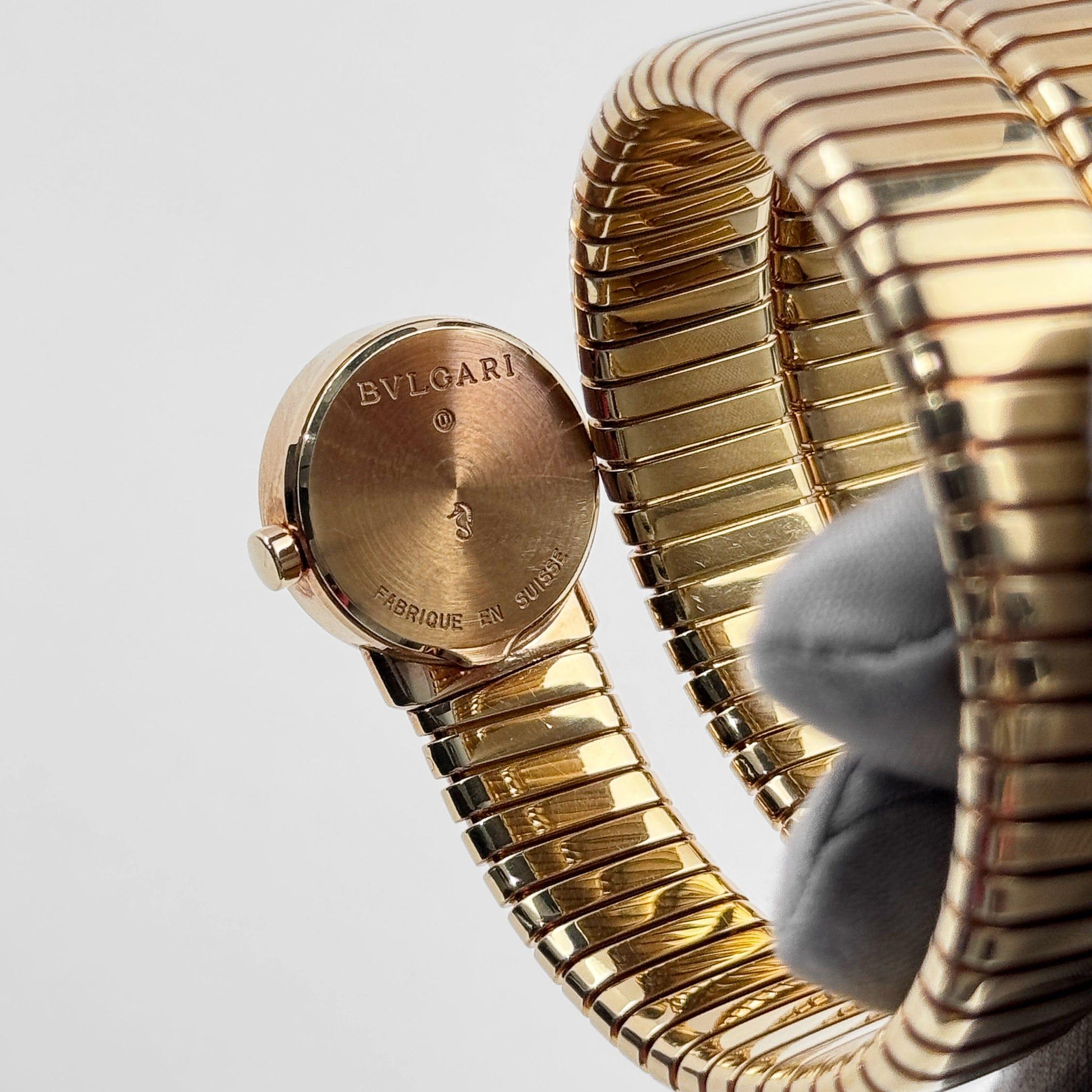 BVLGARI Tubogas BB191T 3 Row Yellow Gold Quartz 2