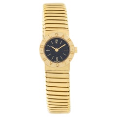 Bvlgari Tubogas bb192t  in Yellow Gold with a Black dial 19mm Quartz watch