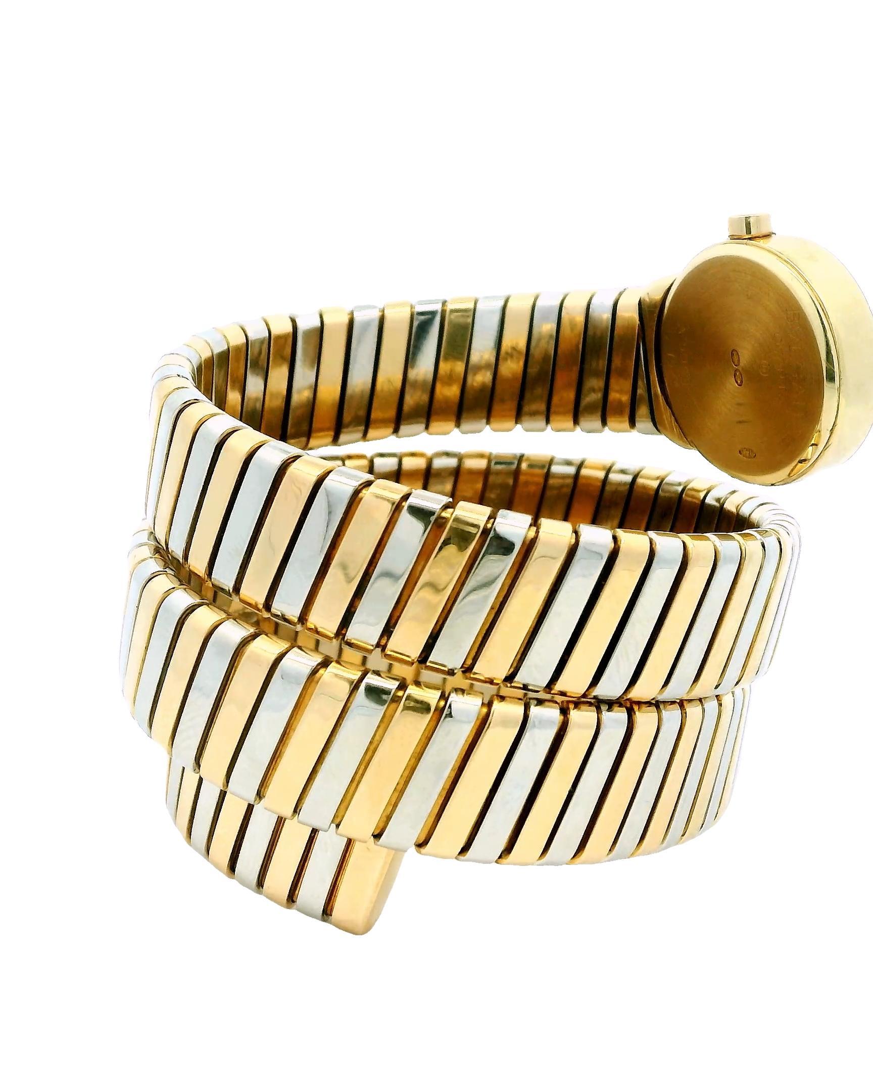 Women's or Men's Bvlgari Tubogas Bicolor 18k Yellow & White Gold Ladies Watch