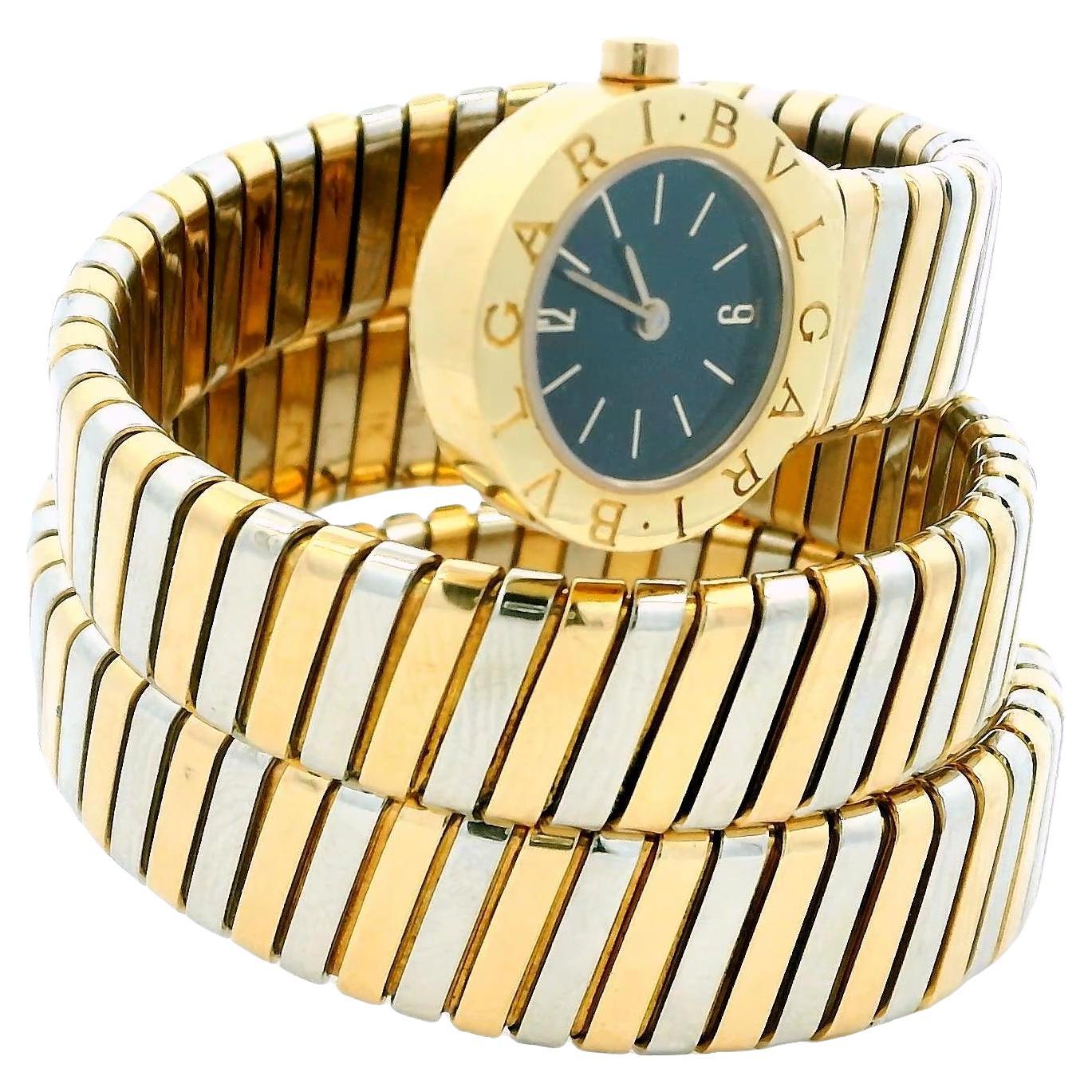 Bvlgari Tubogas Bicolor 18k Yellow & White Gold Ladies Watch