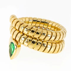 Bvlgari Tubogas Emerald Snake Ring