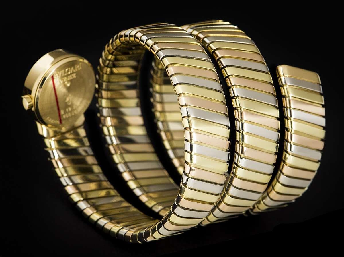 Bvlgari Tubogas Ladies Tri-Gold Black Dial BB191T Quartz Wristwatch 3