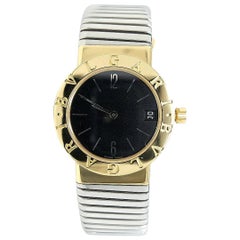 Used Bvlgari Tubogas Midsize Watch, Black Dial, Quartz, BB30 GSCD