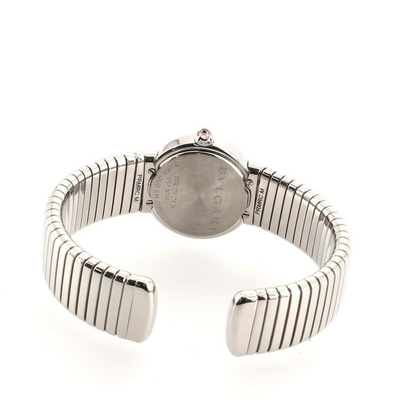 Bvlgari Tubogas Quartz Watch Stainless Steel with Diamond Markers 26 2