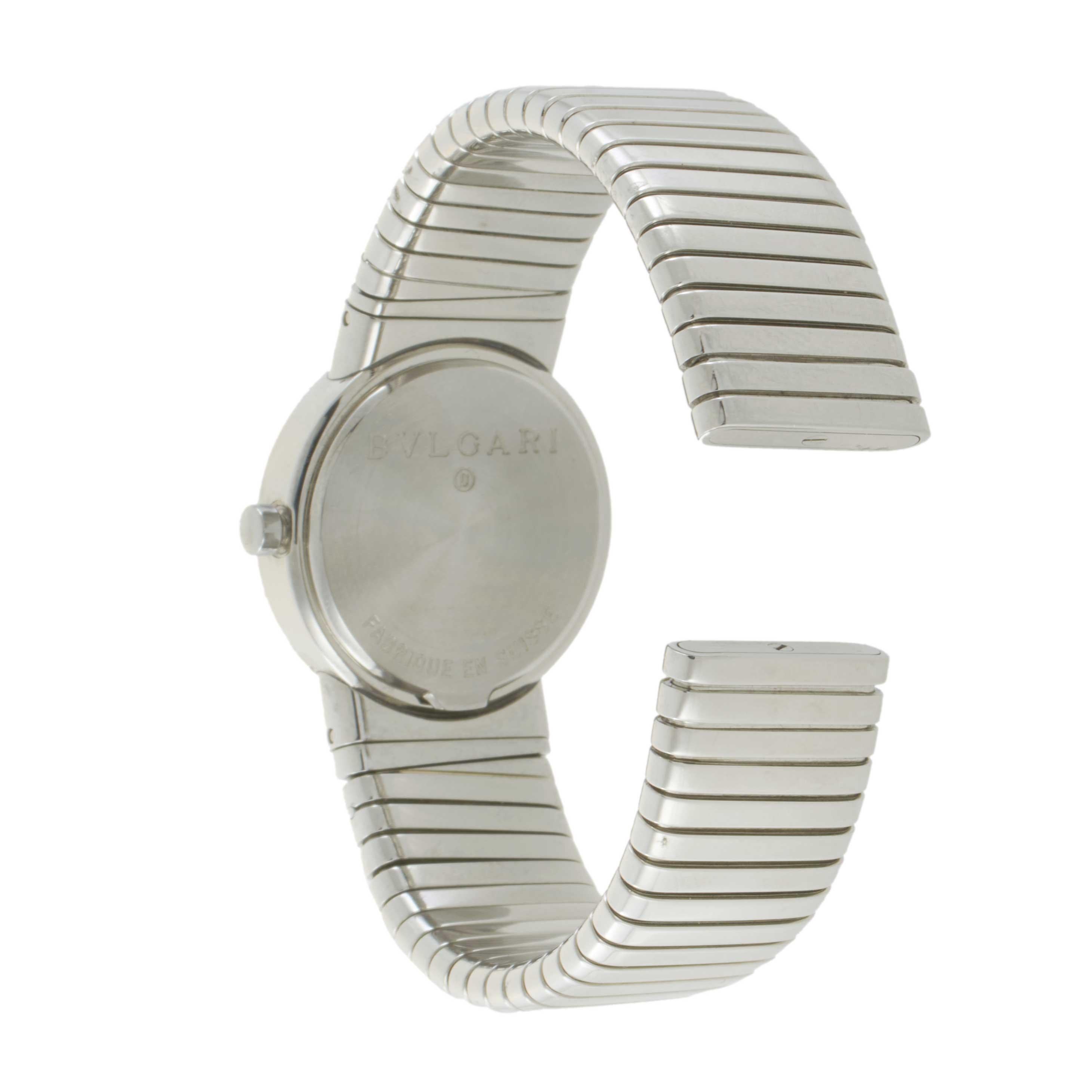 Bvlgari Tubogas Ref. BB26 2TS - Acciaio inossidabile, quadrante nero, quarzo in vendita 1