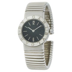 Bvlgari Tubogas Ref. BB26 2TS - Edelstahl, schwarzes Zifferblatt, Quarz