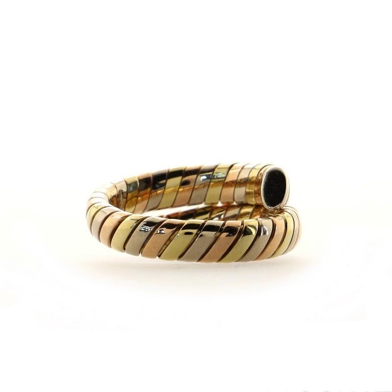 Bvlgari Tubogas Ring 18K Tricolor Gold In Good Condition In New York, NY