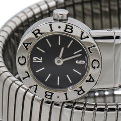 Bvlgari Montre Tubogas Snake BB191TS à quartz et cadran noir, pour femmes