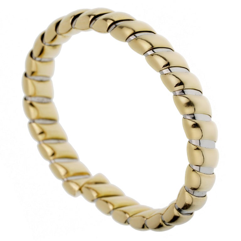 Bvlgari Tubogas Stainless 18k Yellow Gold Cuff Bracelet photo 3