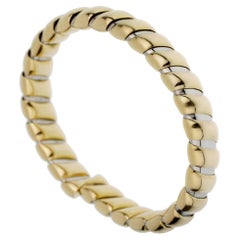Bvlgari Tubogas Stainless 18k Yellow Gold Cuff Bracelet