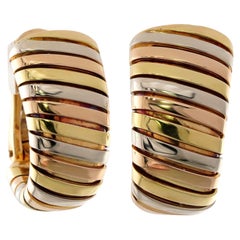 Vintage BVLGARI Tubogas Tri-Color 18k Gold Wrap Earrings