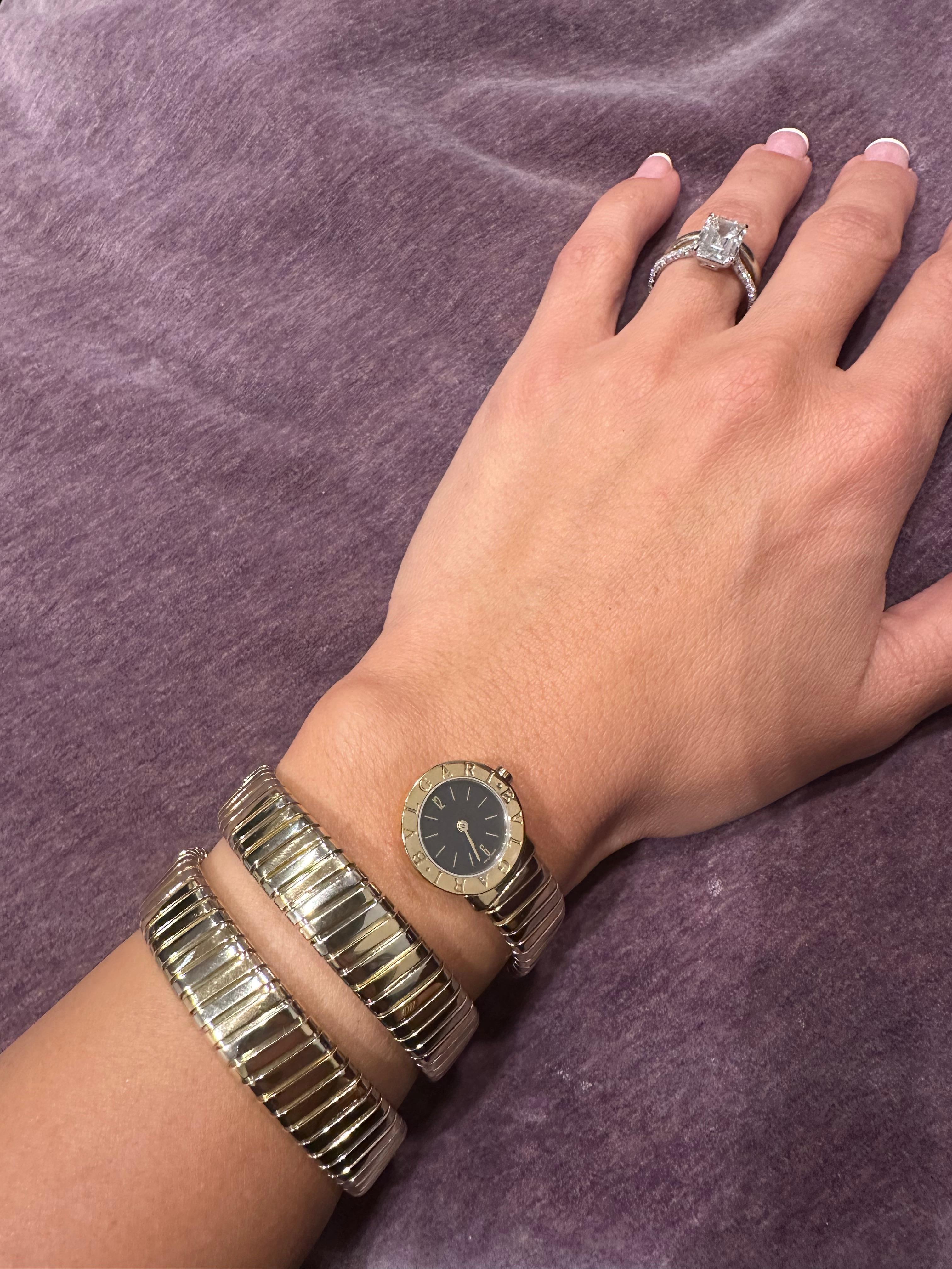 BVLGARI Montre Tubogas BB19 bicolore avec garantie ! Pour femmes en vente