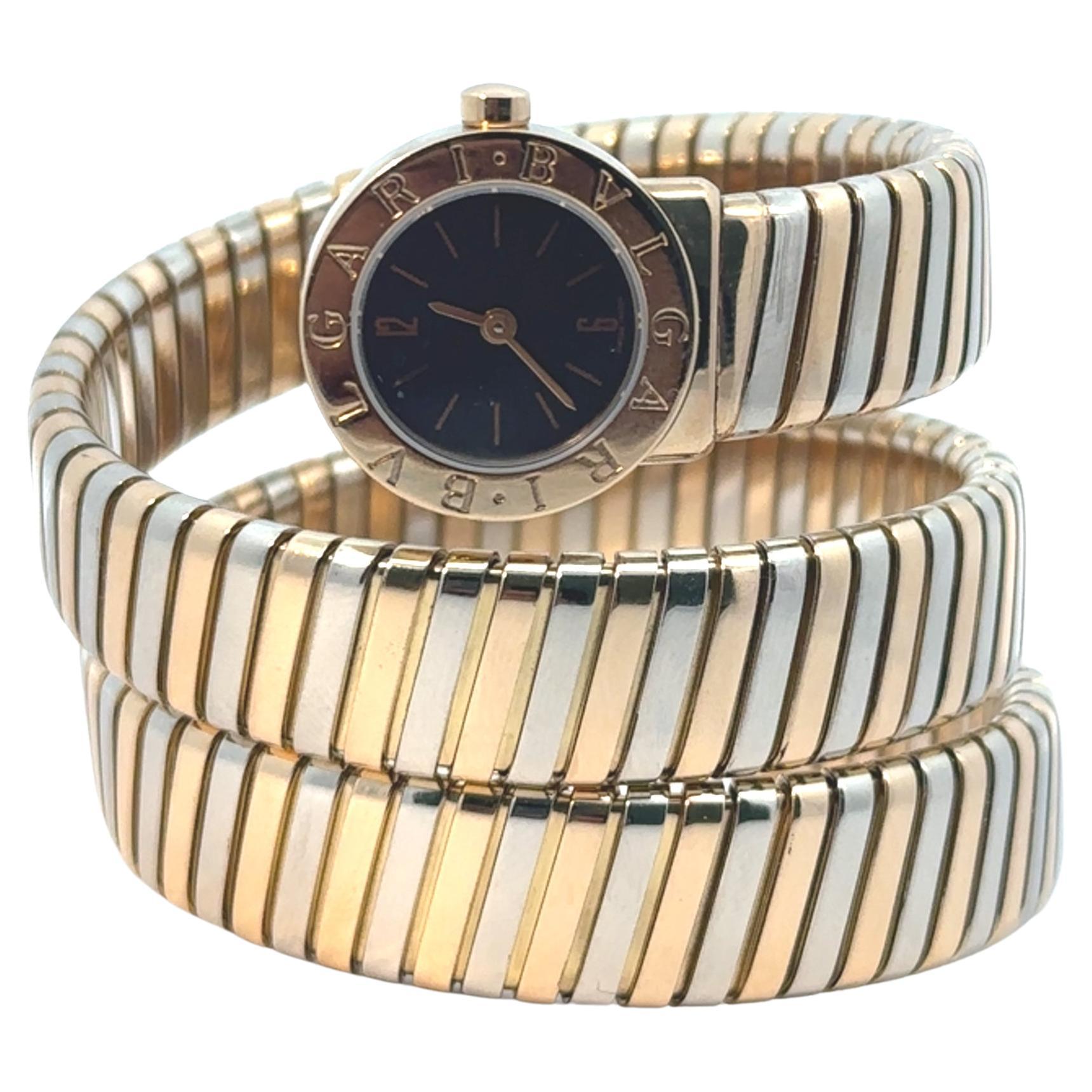 BVLGARI Montre Tubogas BB19 bicolore avec garantie ! en vente 1