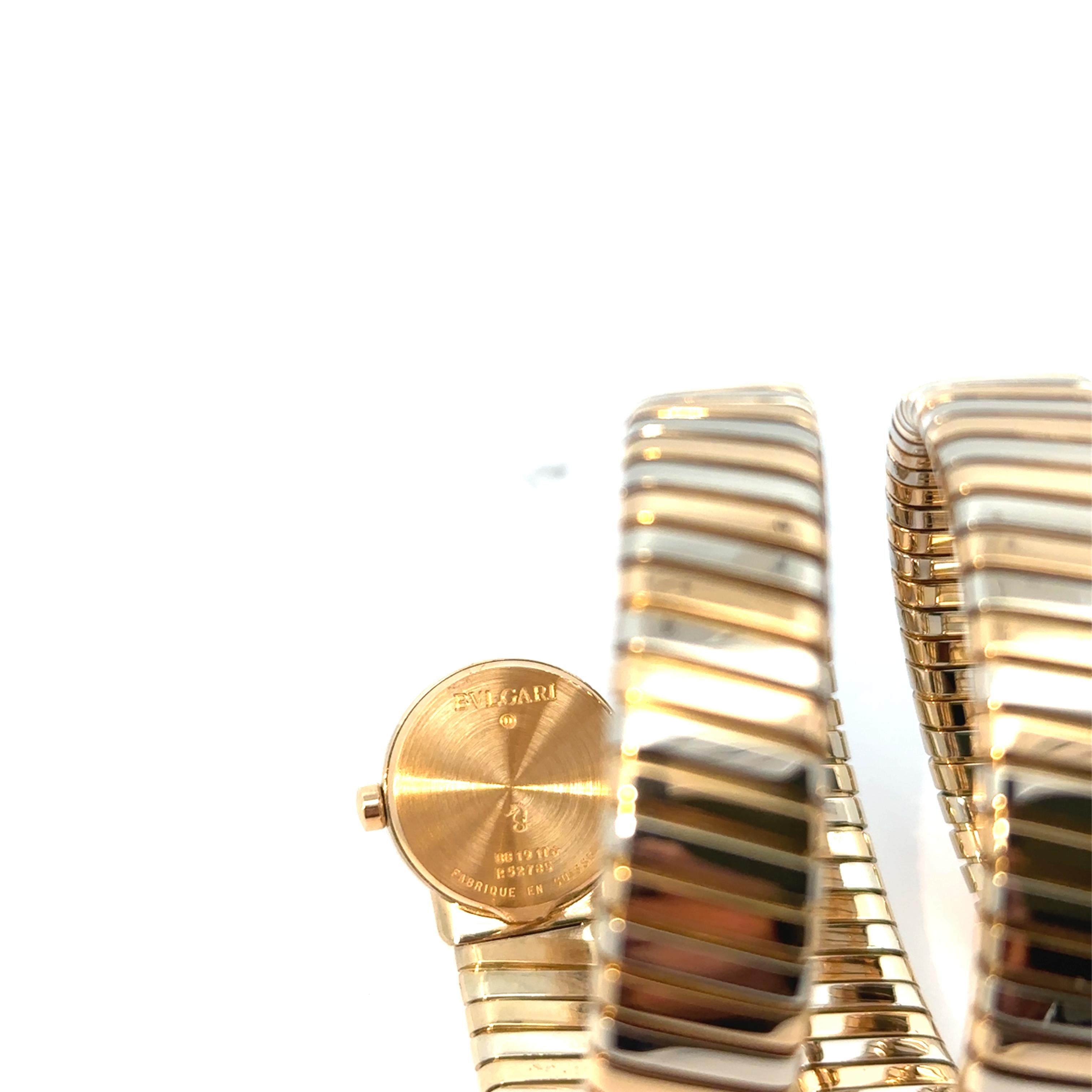 BVLGARI Montre Tubogas BB19 bicolore avec garantie ! en vente 2