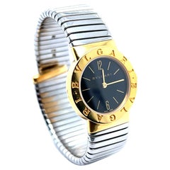 Bvlgari Tubogas-Uhr aus Edelstahl und 18-Karat-Gelbgold