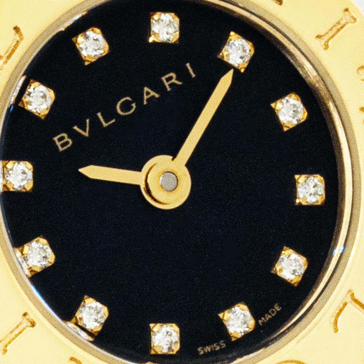 Taglio rotondo Bvlgari Tubogas Oro Giallo Quadrante Diamante BB191TG in vendita