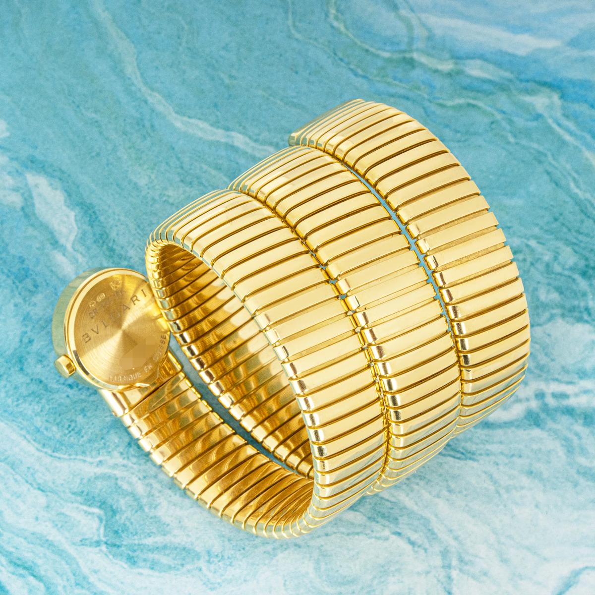 Bvlgari Tubogas Oro Giallo Quadrante Diamante BB191TG in vendita 1