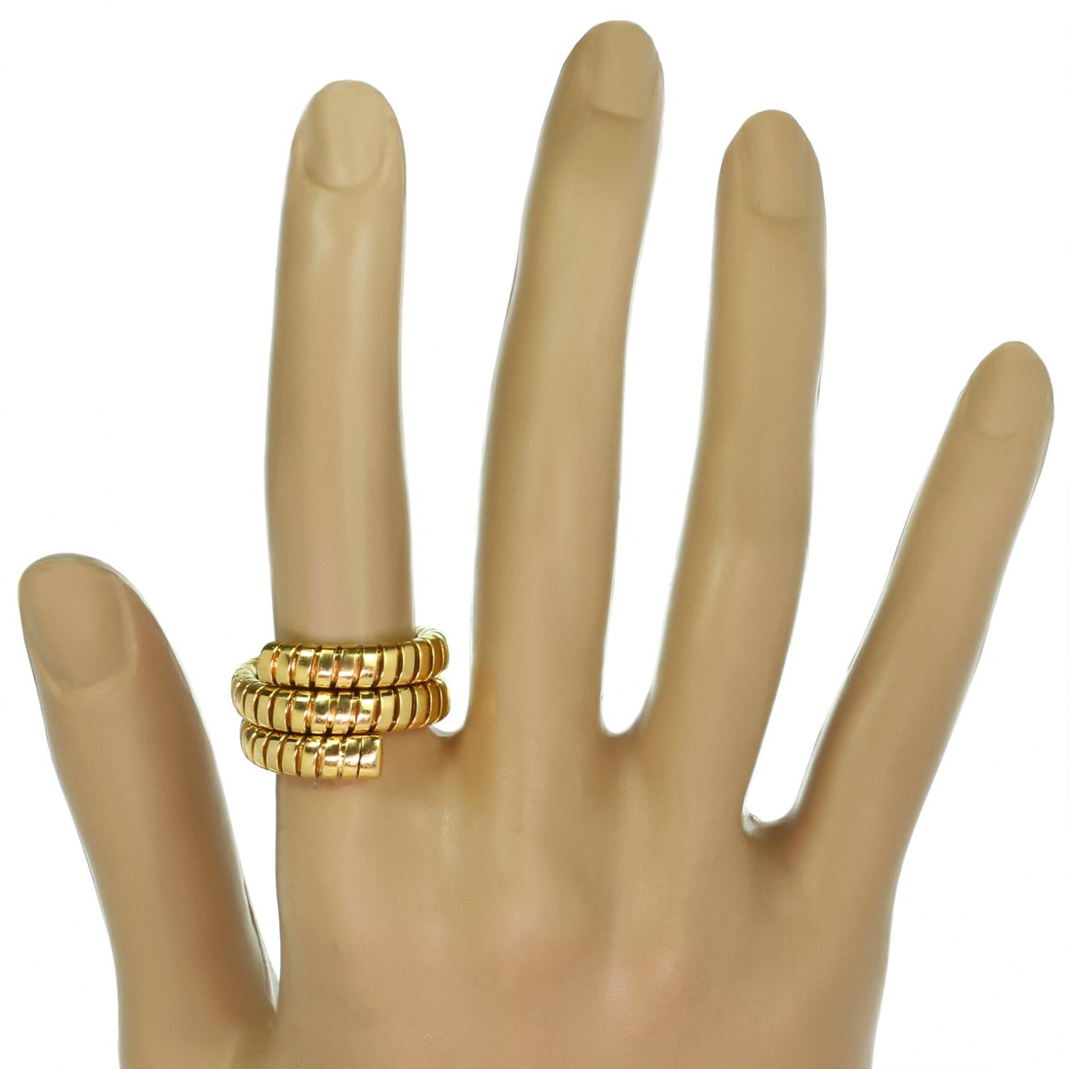 Bvlgari Tubogas Yellow Gold Wrap Ring In Excellent Condition In New York, NY