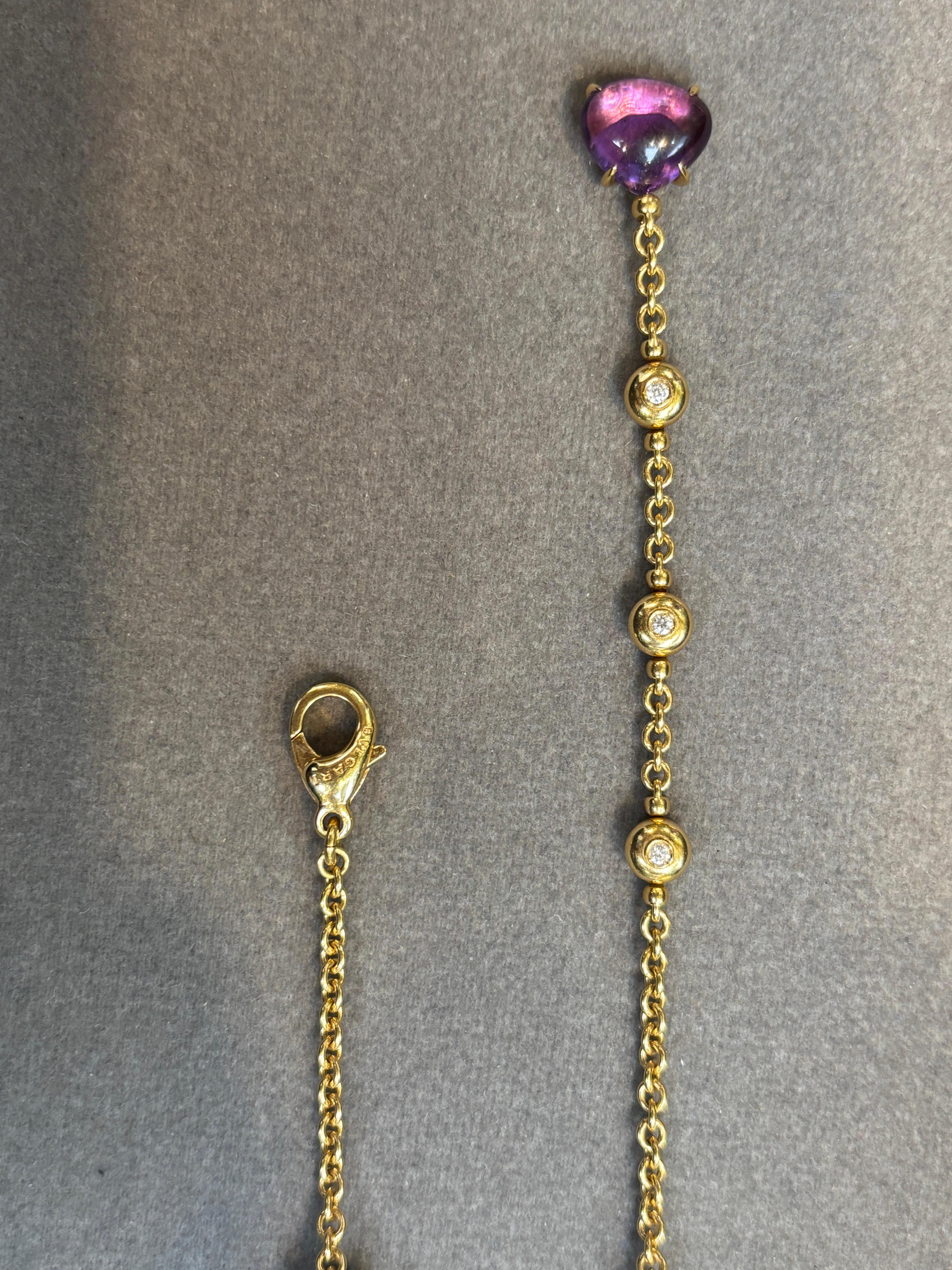 Collana Bvlgari con ametista turchese e diamanti in vendita 5