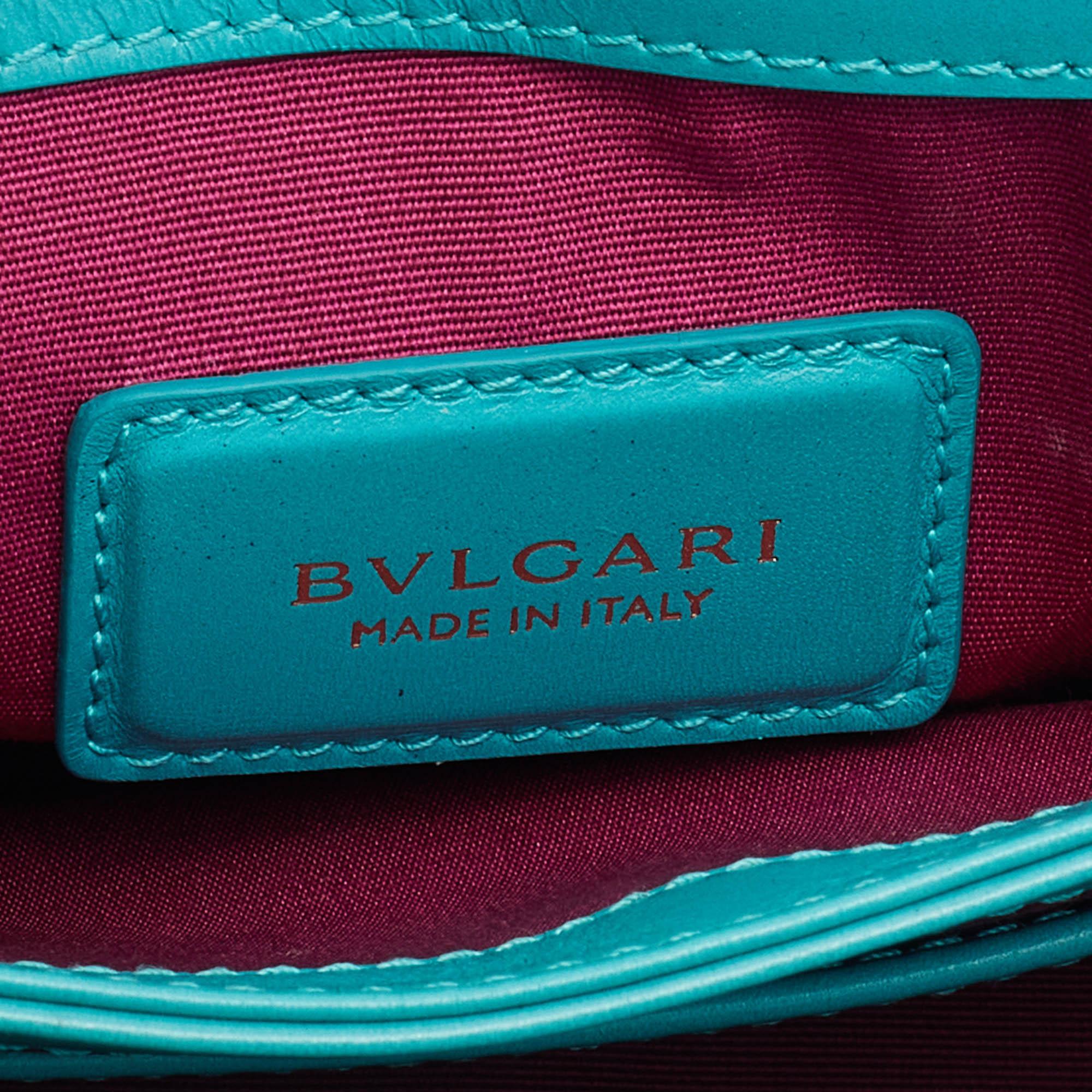 Bvlgari Turquoise Leather Crossbody Bag 1